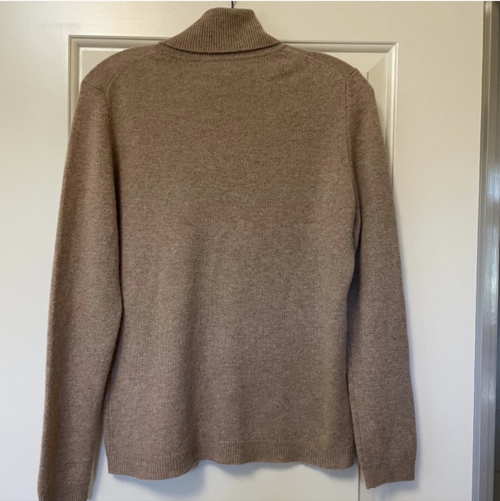 Camel cashmere turtleneck sweater